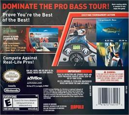Box back cover for Rapala Pro Bass Fishing on the Nintendo DS.