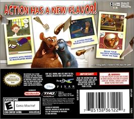 Box back cover for Ratatouille on the Nintendo DS.
