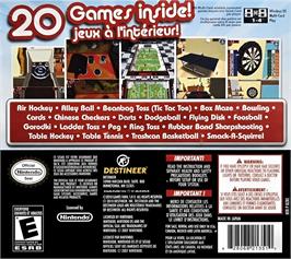 Box back cover for Rec Room Games on the Nintendo DS.