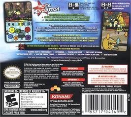 Box back cover for Rock Revolution on the Nintendo DS.