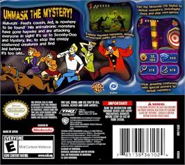 Box back cover for Scooby-doo! - Unmasked on the Nintendo DS.
