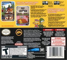 Box back cover for Simpsons Game, The on the Nintendo DS.