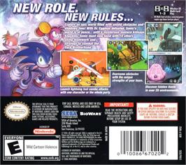 Box back cover for Sonic Chronicles - La Confrérie Des Ténèbres on the Nintendo DS.