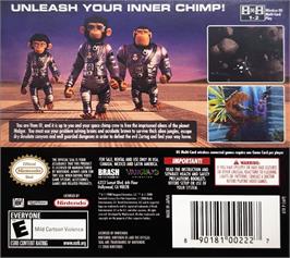 Box back cover for Space Chimps on the Nintendo DS.