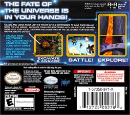 Box back cover for Spectrobes on the Nintendo DS.
