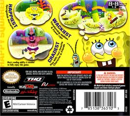 Box back cover for SpongeBob's Truth or Square on the Nintendo DS.