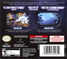 Box back cover for Star Wars - Le Pouvoir De La Force 2 on the Nintendo DS.