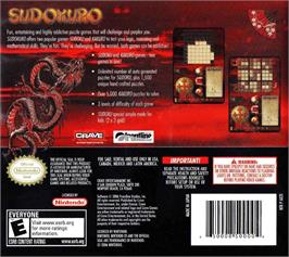 Box back cover for Sudokuro - Sudoku And Kakuro Games on the Nintendo DS.