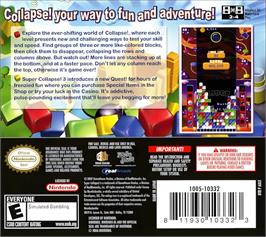 Box back cover for Super Collapse! 3 on the Nintendo DS.