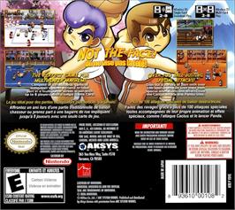 Box back cover for Super Dodgeball Brawlers on the Nintendo DS.