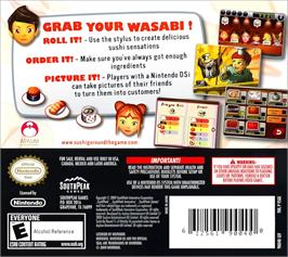 Box back cover for Sushi Go Round on the Nintendo DS.