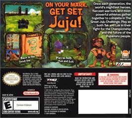 Box back cover for Tak - The Great Juju Challenge on the Nintendo DS.