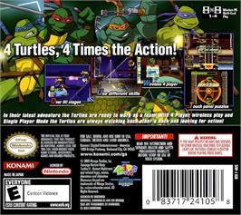 Box back cover for Teenage Mutant Ninja Turtles 3 - Mutant Nightmare on the Nintendo DS.