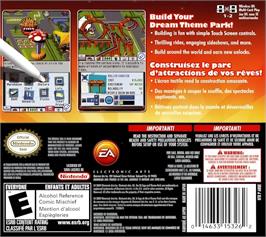 Box back cover for Theme Park on the Nintendo DS.
