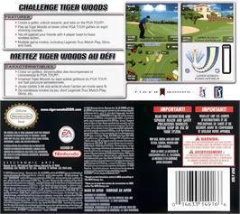 Box back cover for Tiger Woods Pga Tour on the Nintendo DS.