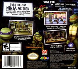 Box back cover for Tmnt on the Nintendo DS.