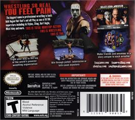Box back cover for Tna Impact! - Cross The Line on the Nintendo DS.