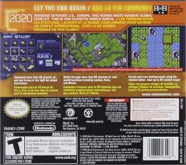 Box back cover for Tom Clancy's Endwar on the Nintendo DS.