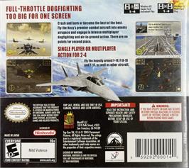 Box back cover for Top Gun on the Nintendo DS.
