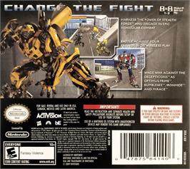 Box back cover for Transformers - Dark of the Moon - Autobots on the Nintendo DS.