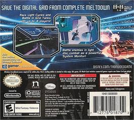 Box back cover for Tron Evolution on the Nintendo DS.