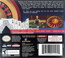 Box back cover for Vegas Casino on the Nintendo DS.