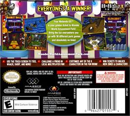 Box back cover for Wonder World Amusement Park on the Nintendo DS.