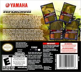 Box back cover for Yamaha Supercross on the Nintendo DS.
