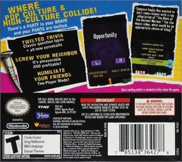 Box back cover for You Don't Know Jack on the Nintendo DS.