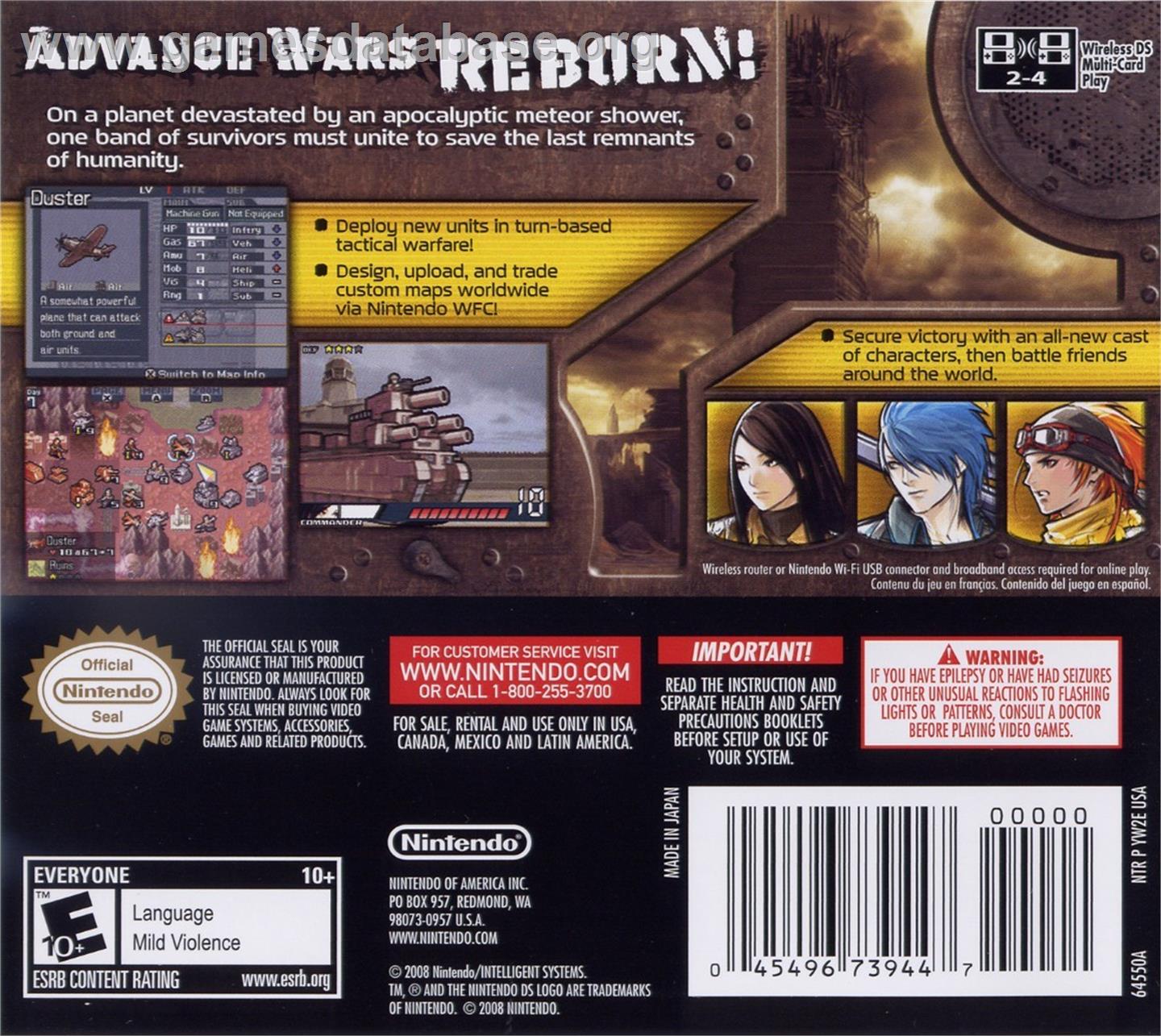 Advance Wars - Days Of Ruin - Nintendo DS - Artwork - Box Back