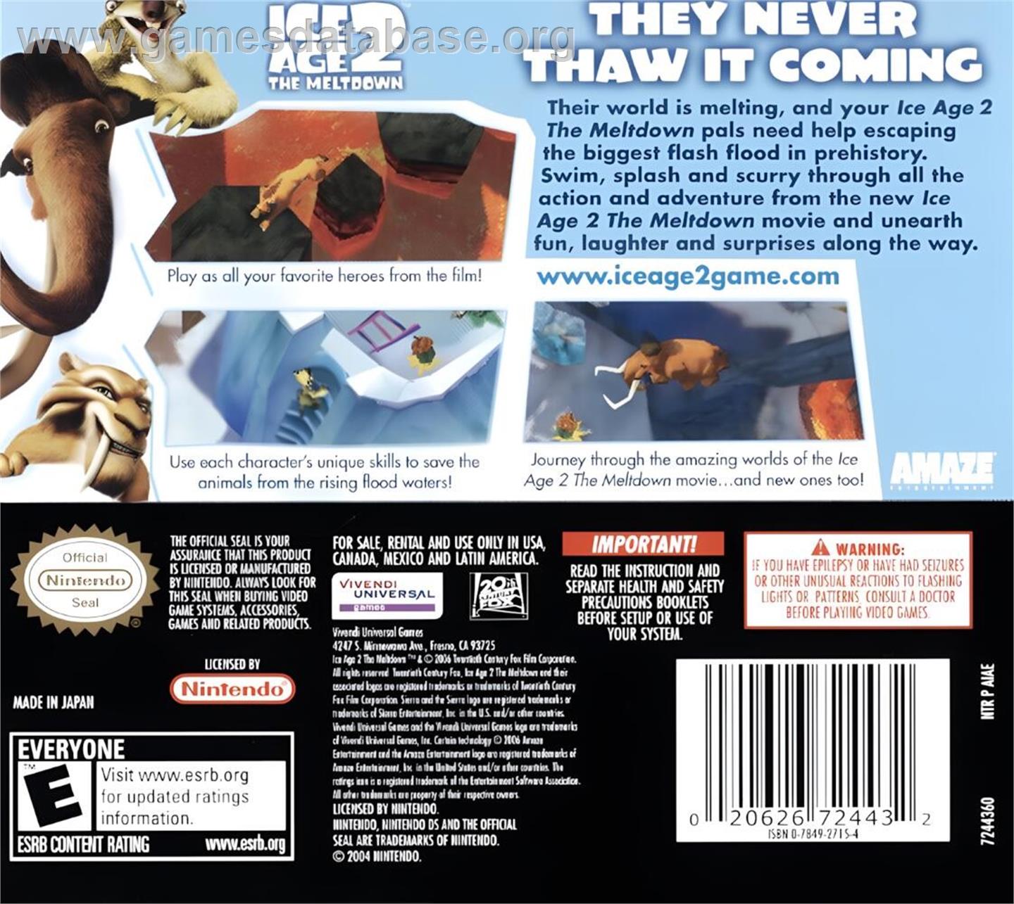 Age De Glace 2, L' - Nintendo DS - Artwork - Box Back