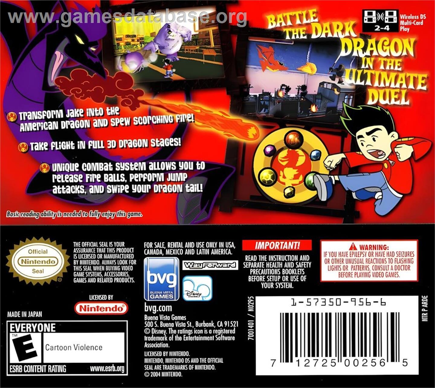 American Dragon - Jake Long - Attack Of The Dark Dragon - Nintendo DS - Artwork - Box Back