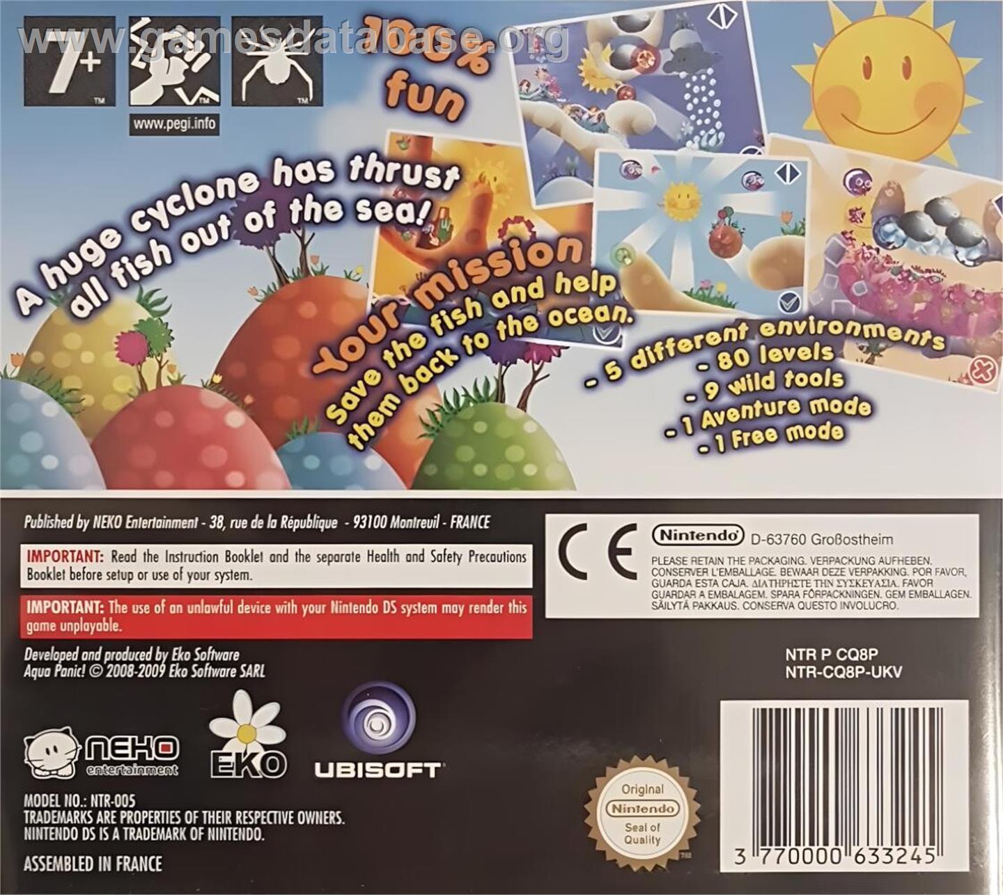 Aqua Panic! - Nintendo DS - Artwork - Box Back