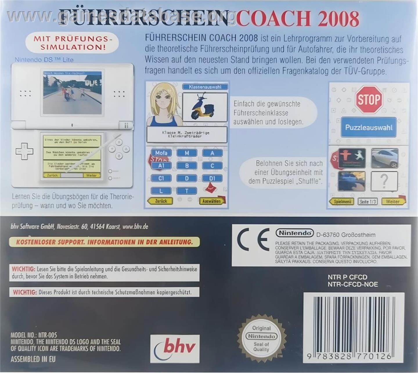 Autoescuela Trainer - Nintendo DS - Artwork - Box Back