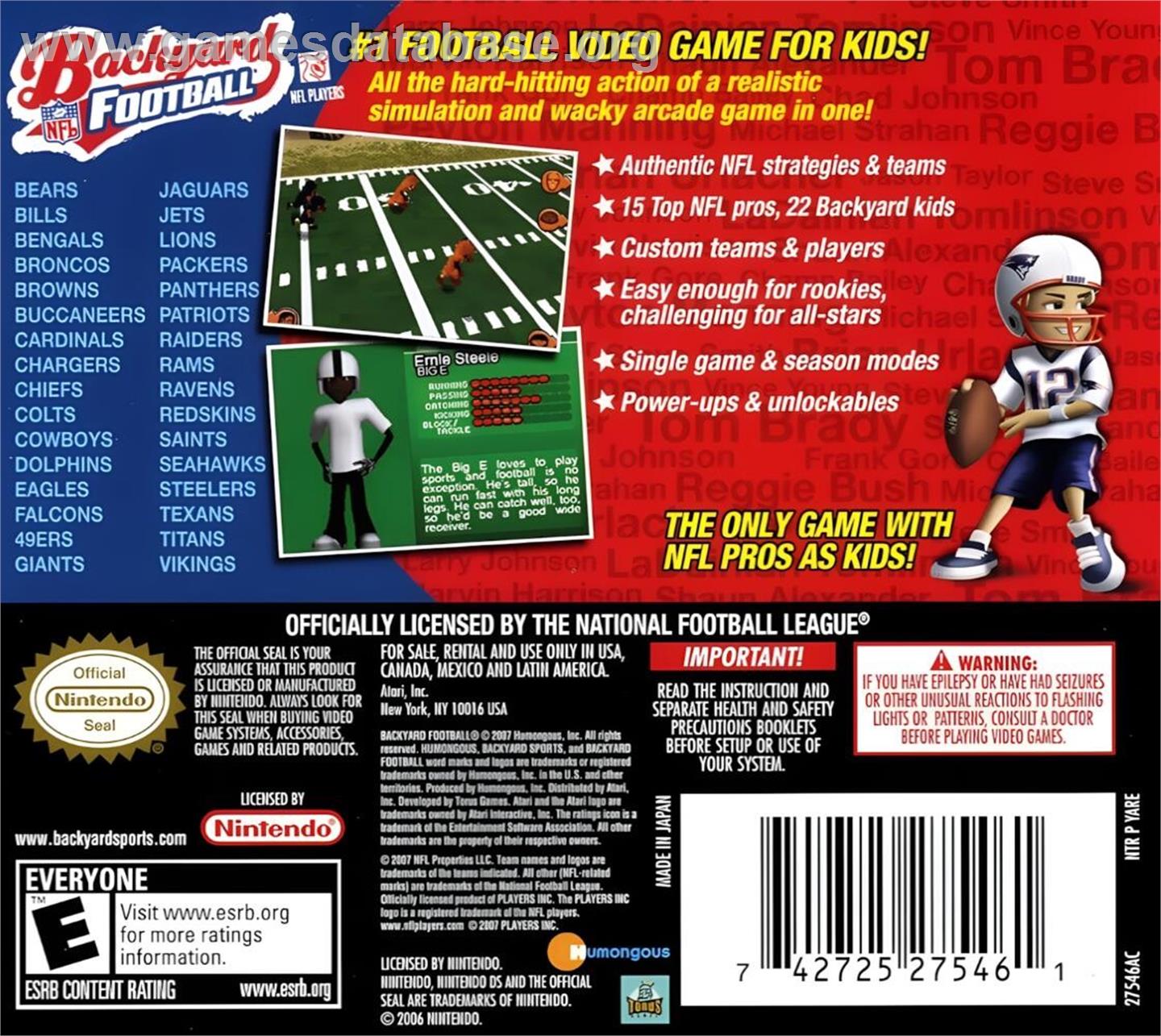 Backyard Football - Nintendo DS - Artwork - Box Back