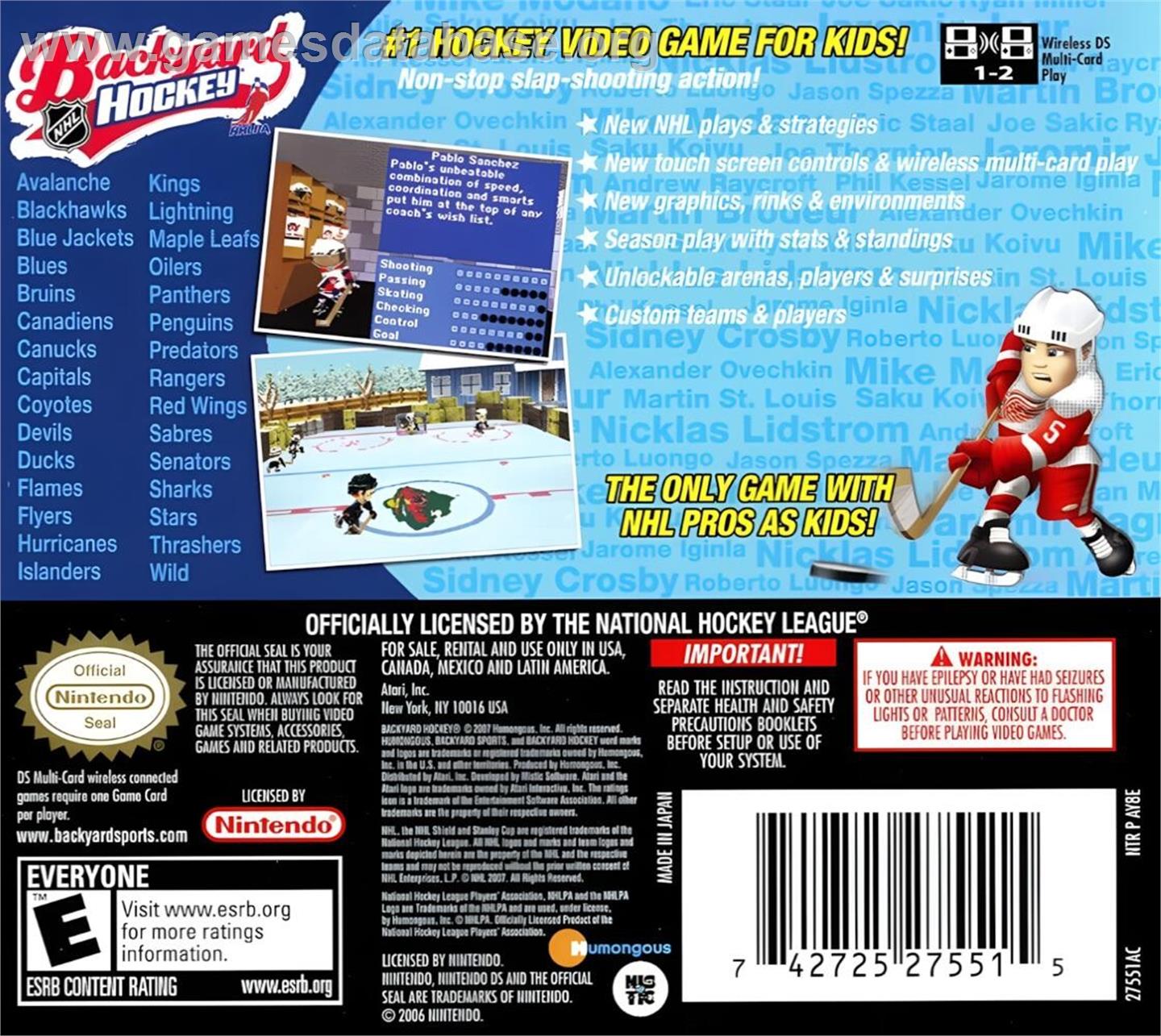 Backyard Hockey - Nintendo DS - Artwork - Box Back