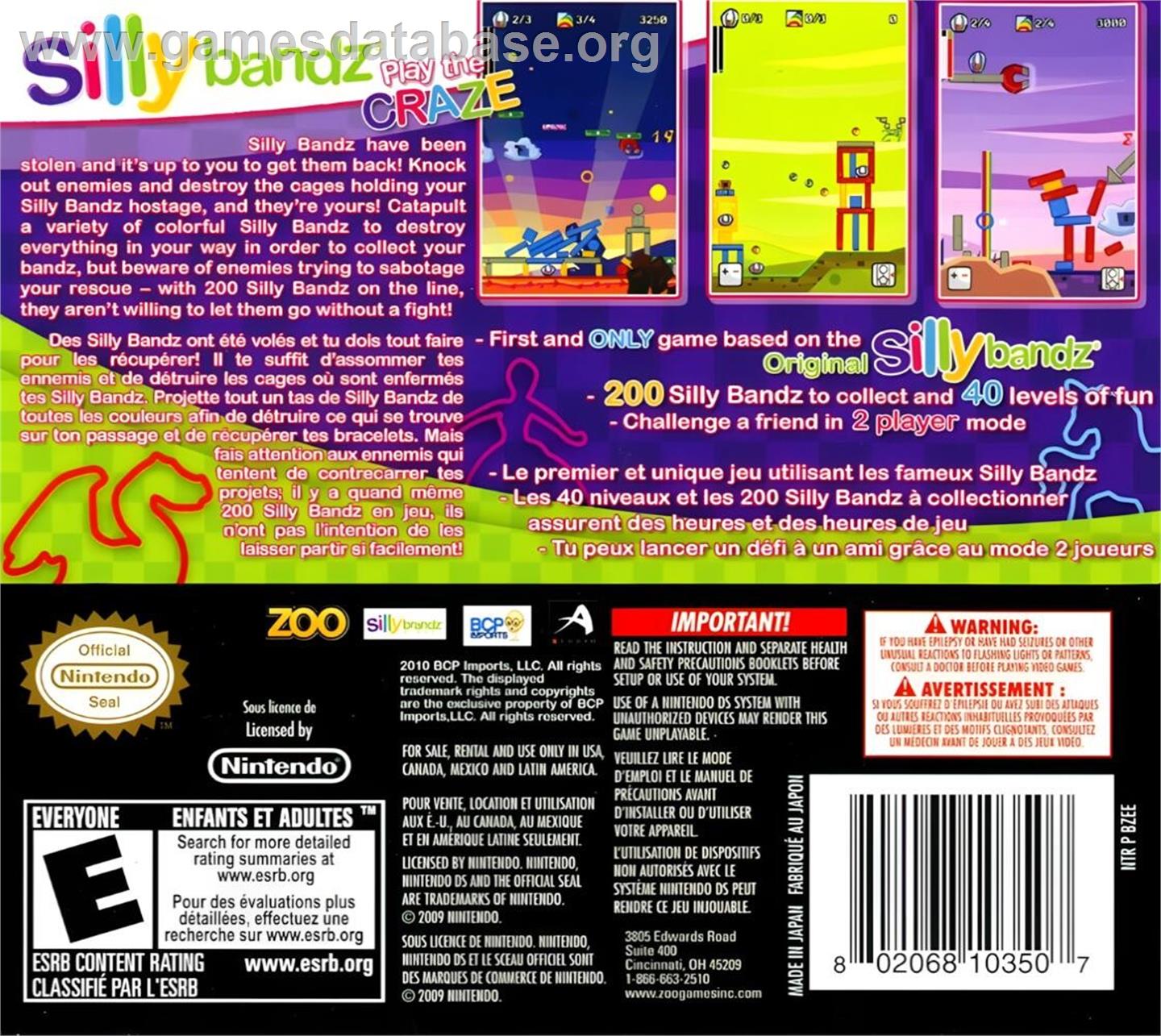 Bandz Mania - Nintendo DS - Artwork - Box Back
