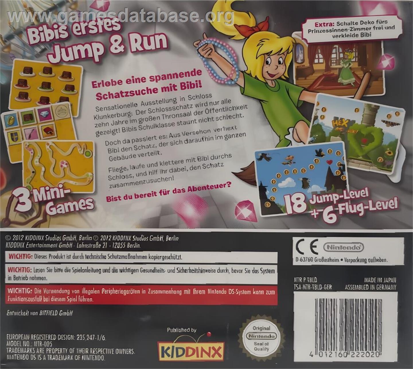 Bibi Blocksberg - Der Verhexte Schloss-schatz - Nintendo DS - Artwork - Box Back
