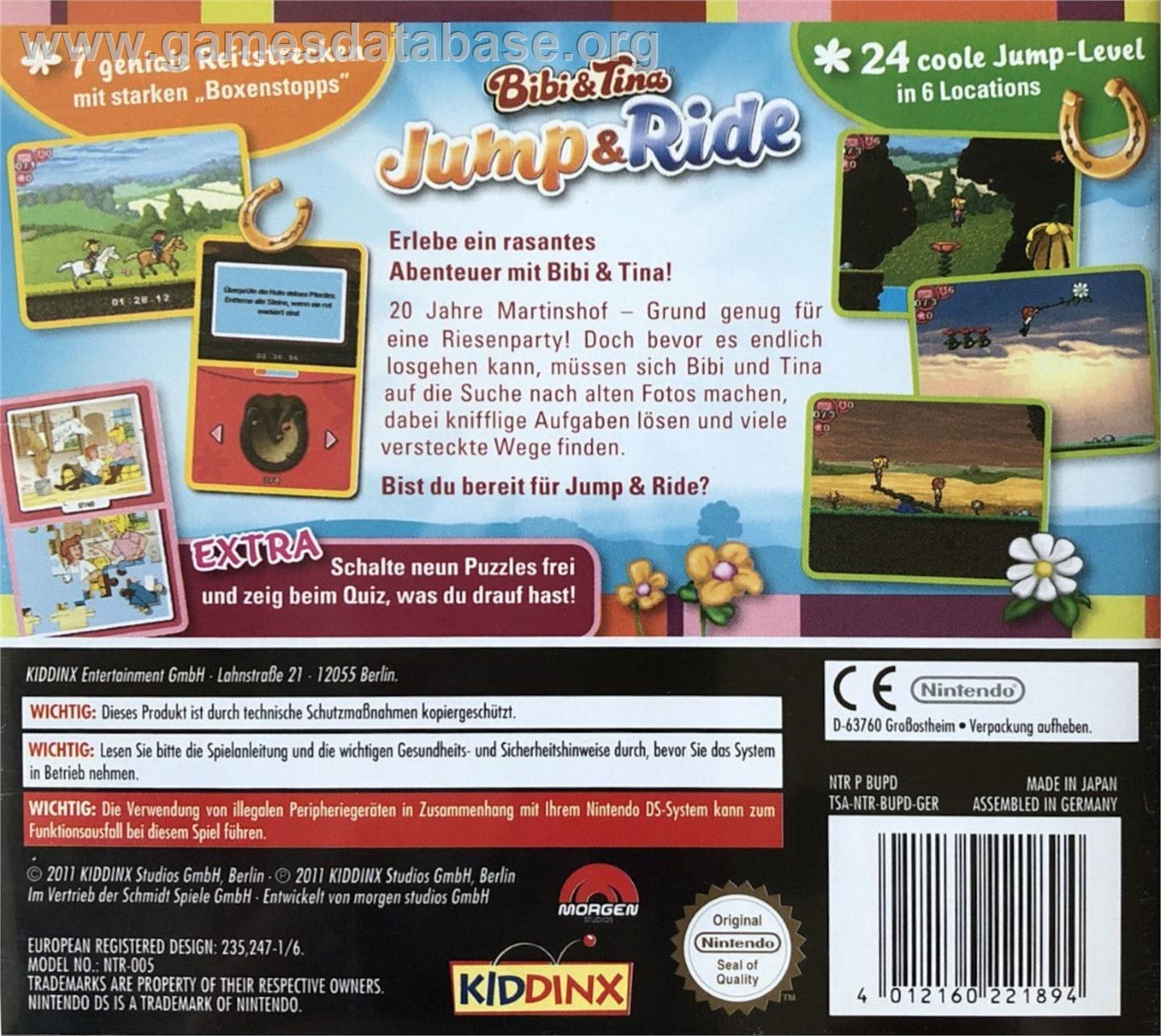 Bibi and Tina - Jump and Ride - Nintendo DS - Artwork - Box Back