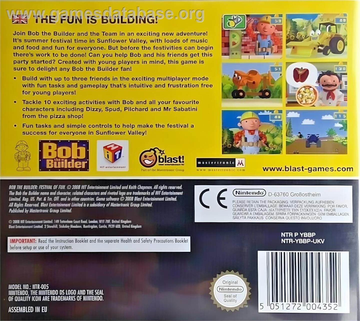 Bob The Builder - Festival Of Fun - Nintendo DS - Artwork - Box Back