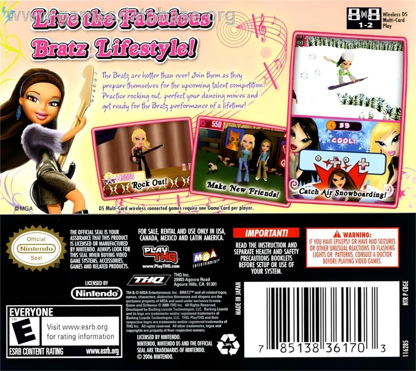 Bratz - Girlz Really Rock - Nintendo DS - Artwork - Box Back