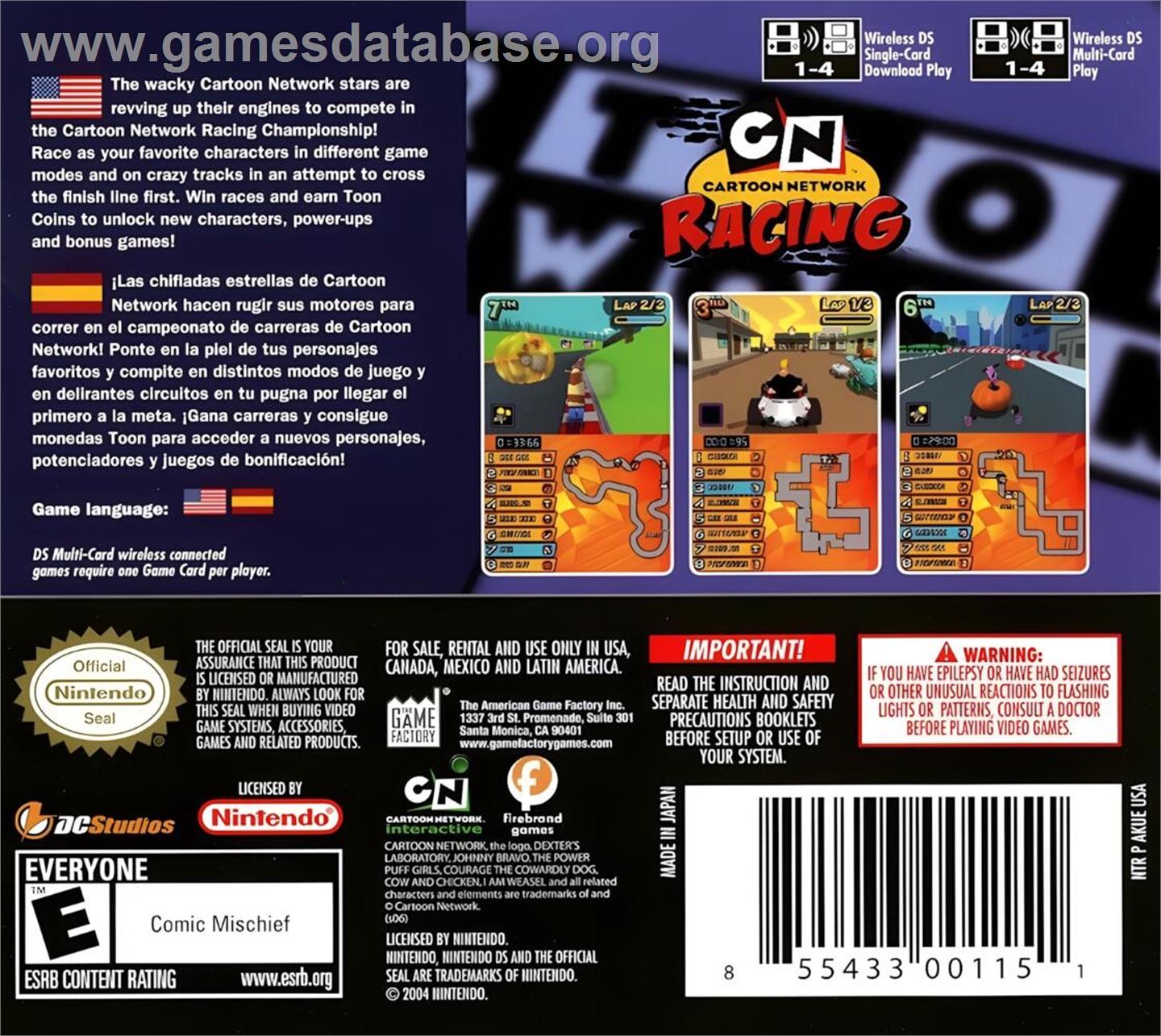 Cartoon Network Racing - Nintendo DS - Artwork - Box Back