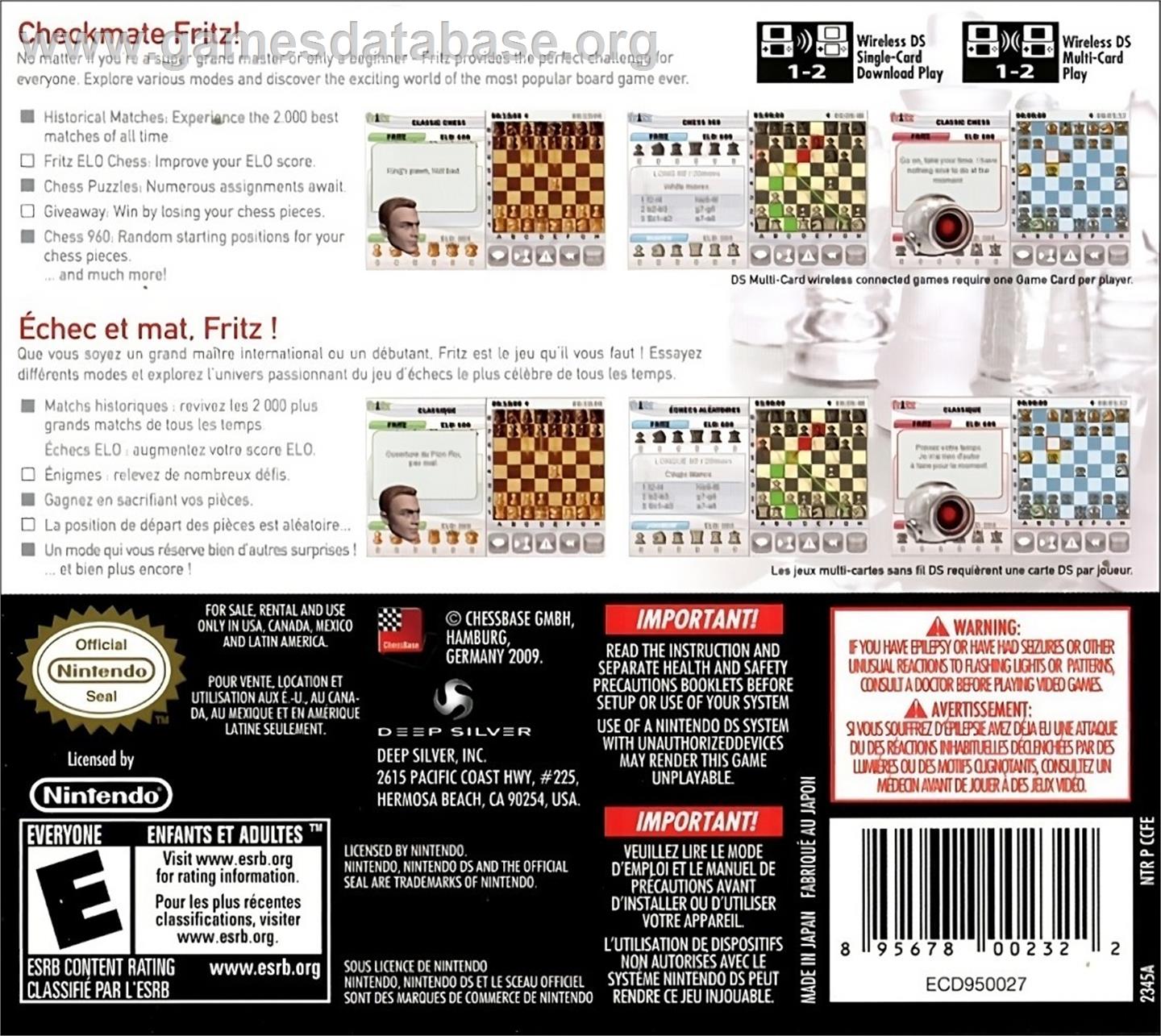Chess - Nintendo DS - Artwork - Box Back