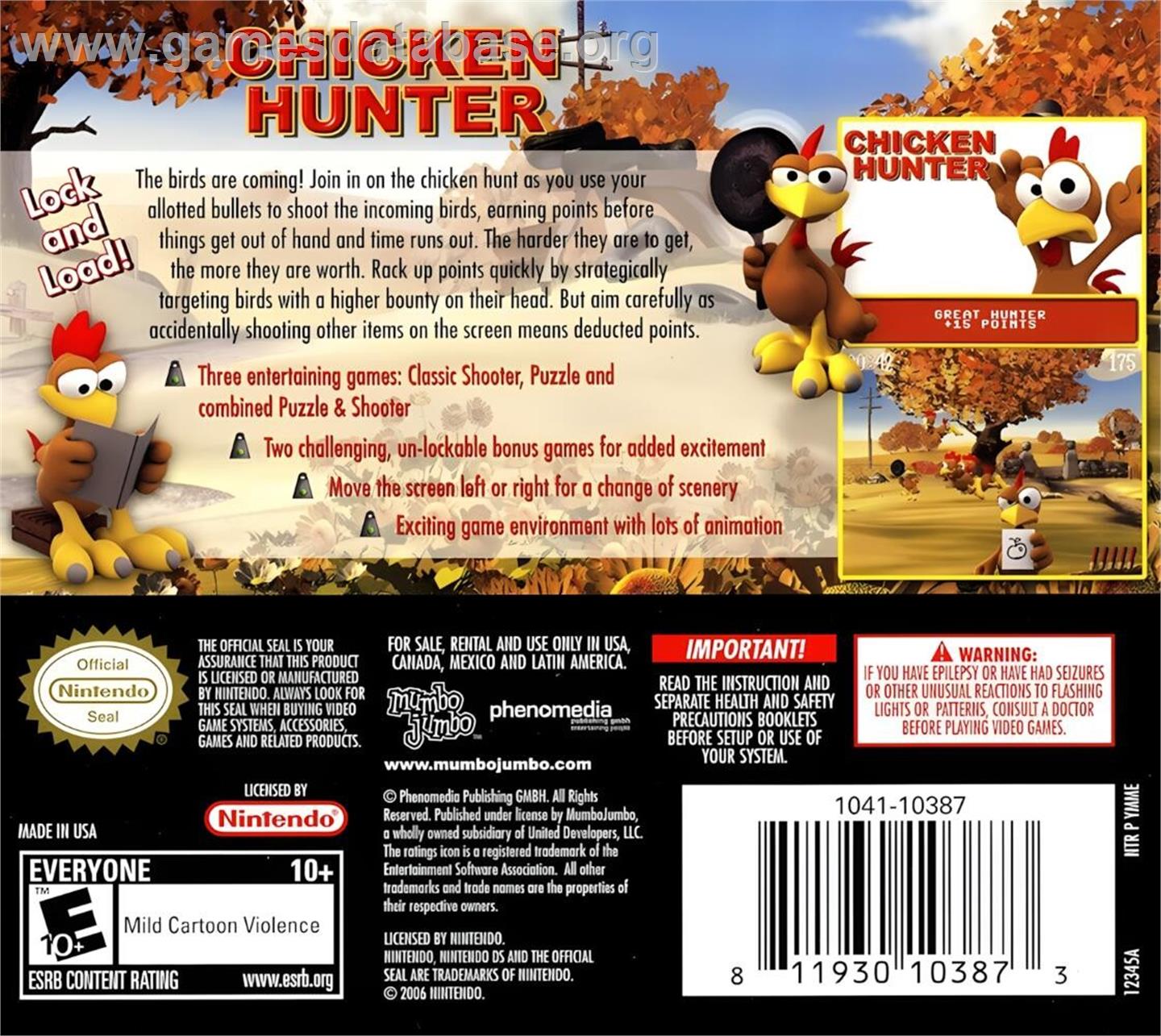 Chicken Hunter - Nintendo DS - Artwork - Box Back