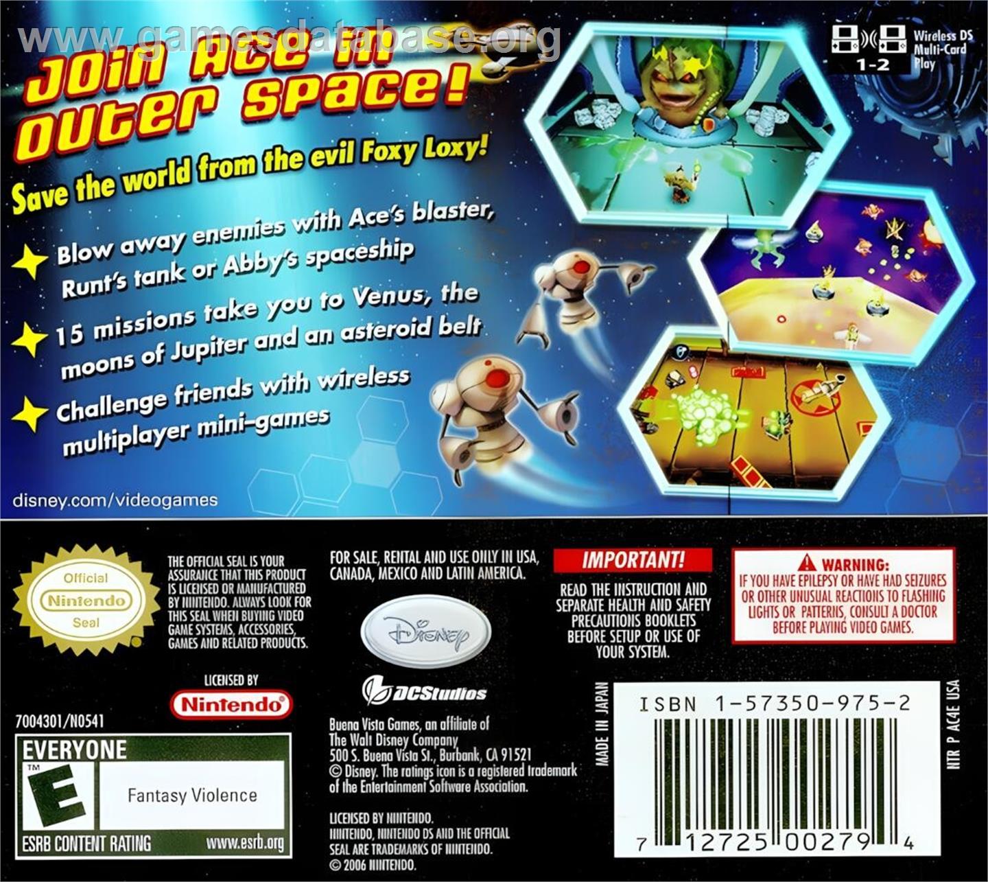 Chicken Little - Ace In Action - Nintendo DS - Artwork - Box Back