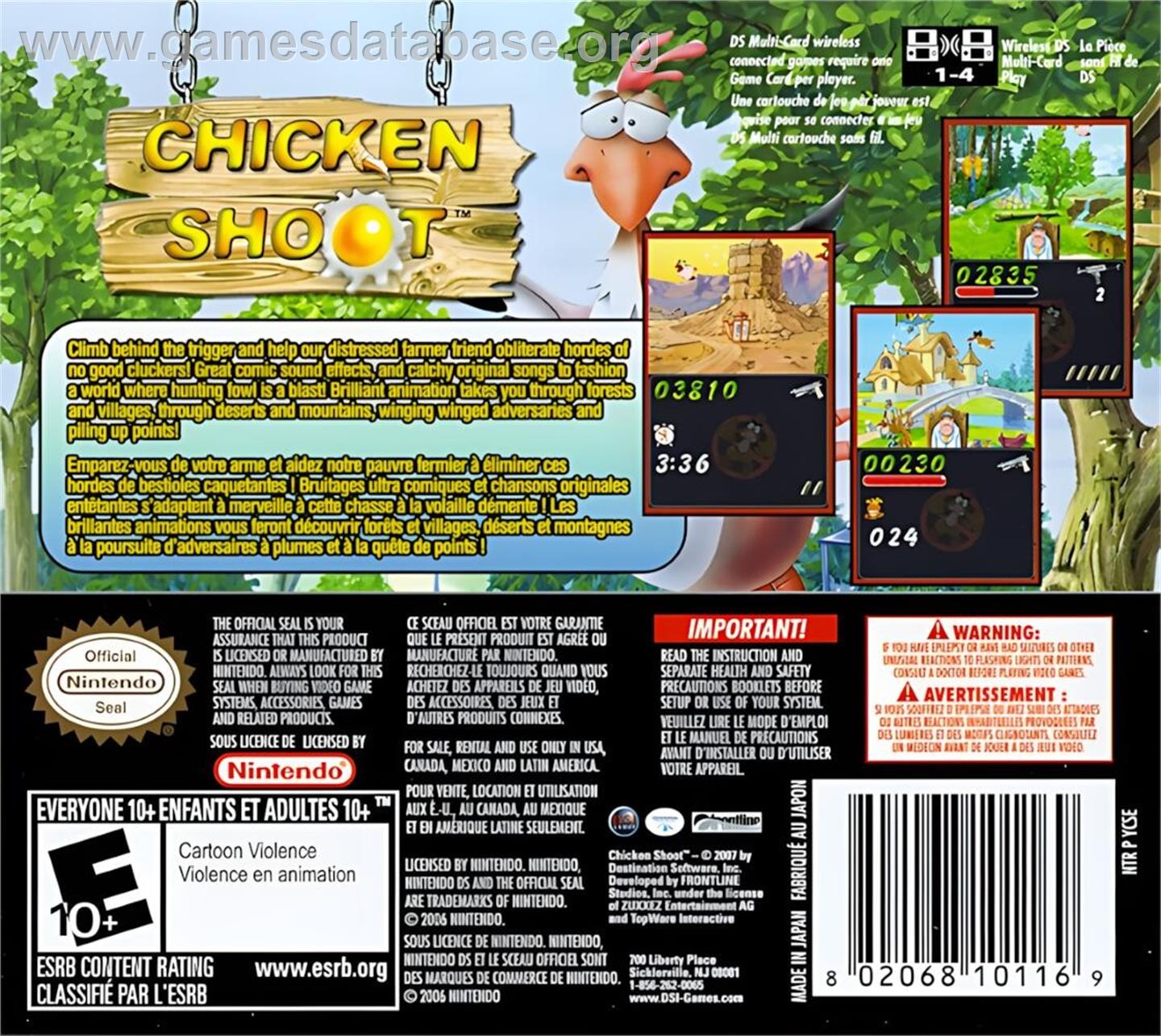 Chicken Shoot - Nintendo DS - Artwork - Box Back