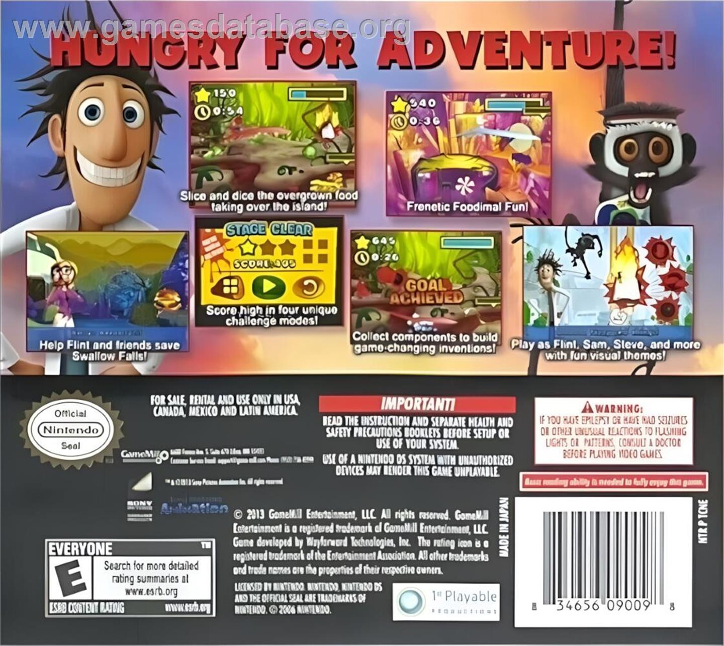 Cloudy With A Chance Of Meatballs 2 - Nintendo DS - Artwork - Box Back