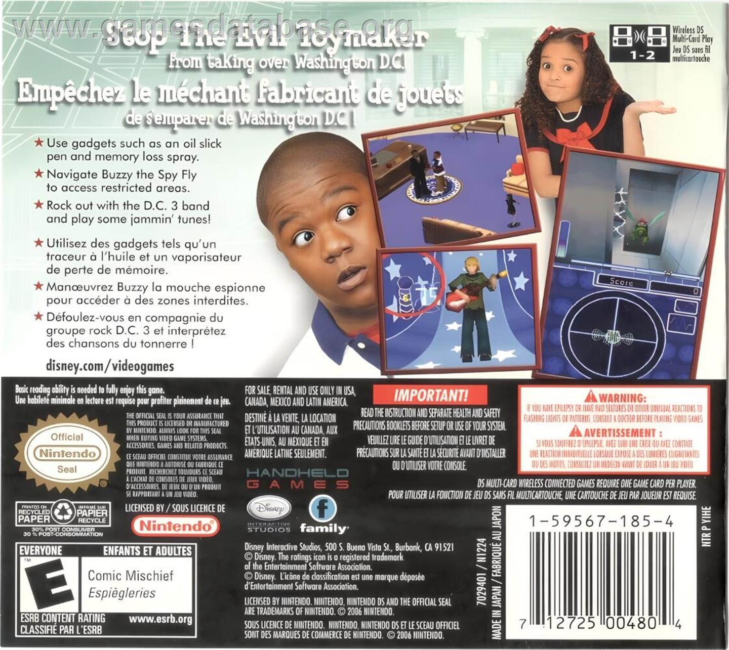 Cory In The House - Nintendo DS - Artwork - Box Back