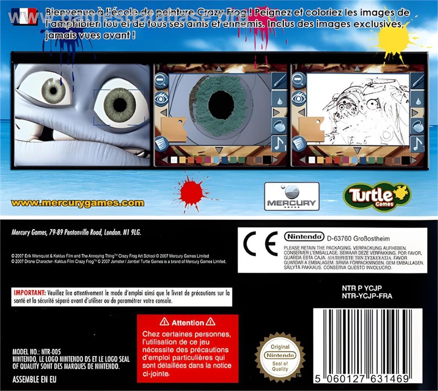 Crazy Frog - Collectables Art School - Nintendo DS - Artwork - Box Back
