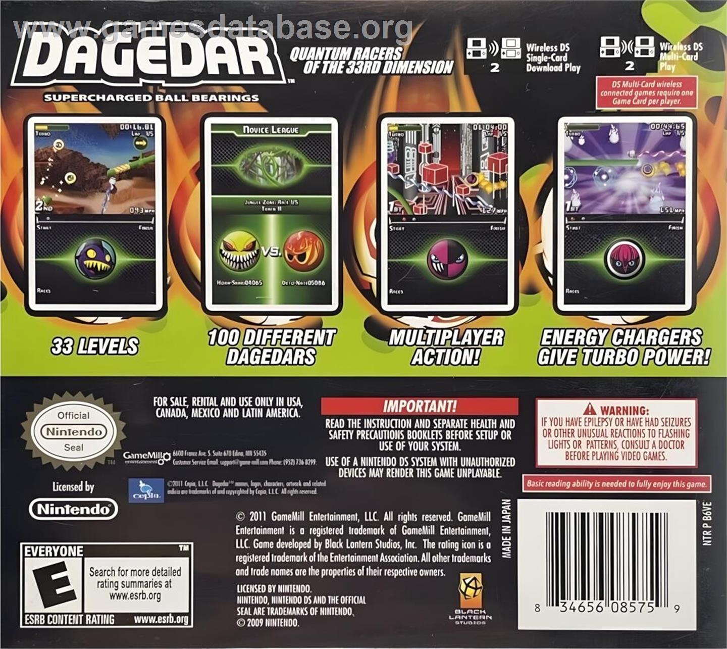 Dagedar - Nintendo DS - Artwork - Box Back